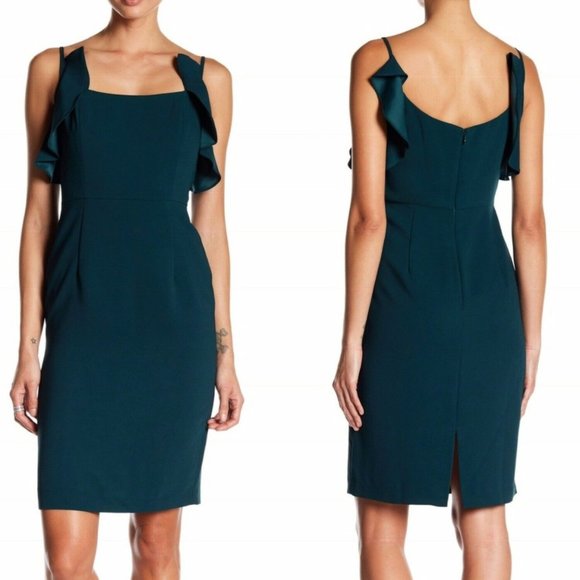Nanette Lepore Ruffle Trim Dress in Evergreen - Picture 2 of 13